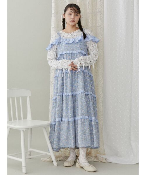 merry jenny（メリージェニー）の「floral print レースtops（Tシャツ/カットソー・レディース・アイボリー/ピンク/オフホワイト・FREE）」の11枚目の写真