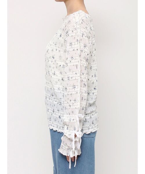 merry jenny（メリージェニー）の「floral print レースtops（Tシャツ/カットソー・レディース・アイボリー/ピンク/オフホワイト・FREE）」の14枚目の写真