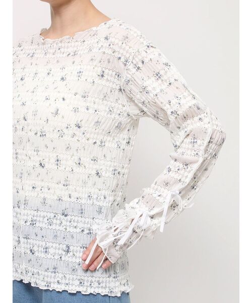 merry jenny（メリージェニー）の「floral print レースtops（Tシャツ/カットソー・レディース・アイボリー/ピンク/オフホワイト・FREE）」の17枚目の写真