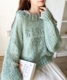 classicalelf | シーズンムード漂う、甘編みプルオーバーメッシュニット(ニット/セーター)