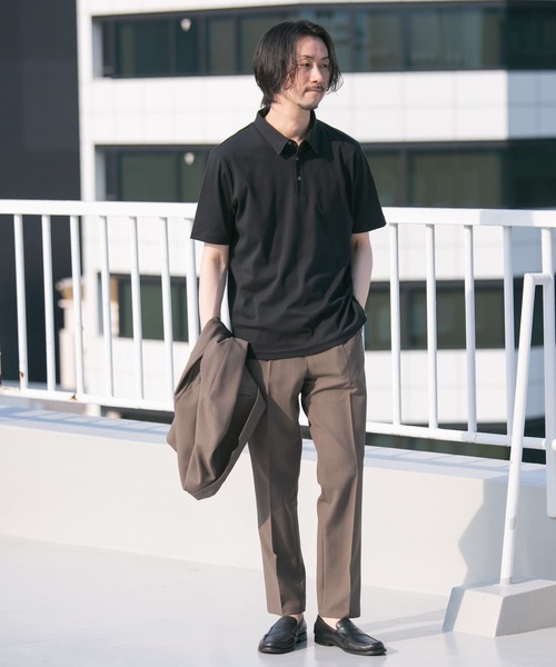 URBAN RESEARCH ROSSO MEN(アーバンリサーチロッソメン)の「『XLサイズあり』『UR TECH』防汚加工 スタンダード半袖ポロシャツ(ポロシャツ・メンズ・ネイビー/ホワイト/ブラック/グレー・SMALL/MEDIUM/LARGE/X-LARGE)」の6枚目の写真