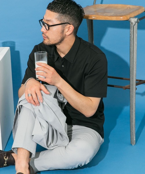 URBAN RESEARCH ROSSO MEN(アーバンリサーチロッソメン)の「『XLサイズあり』『UR TECH』防汚加工 スタンダード半袖ポロシャツ(ポロシャツ・メンズ・ネイビー/ホワイト/ブラック/グレー・SMALL/MEDIUM/LARGE/X-LARGE)」の8枚目の写真
