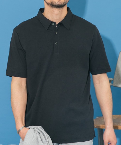 URBAN RESEARCH ROSSO MEN(アーバンリサーチロッソメン)の「『XLサイズあり』『UR TECH』防汚加工 スタンダード半袖ポロシャツ(ポロシャツ・メンズ・ネイビー/ホワイト/ブラック/グレー・SMALL/MEDIUM/LARGE/X-LARGE)」の9枚目の写真
