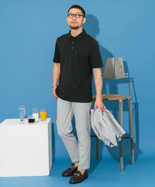 URBAN RESEARCH ROSSO MEN(アーバンリサーチロッソメン)の「『XLサイズあり』『UR TECH』防汚加工 スタンダード半袖ポロシャツ(ポロシャツ・メンズ・ネイビー/ホワイト/ブラック/グレー・SMALL/MEDIUM/LARGE/X-LARGE)」の16枚目の写真