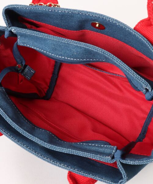 【Jolie Joli/ジョリージョリ】デニム 前後あおりポケット付き2WAYﾊﾞｯｸﾞ（ショルダーバッグ）｜Jolie Joli（ジョリージョリ）