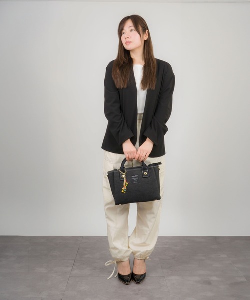 【Jolie Joli/ジョリージョリ】デニム 前後あおりポケット付き2WAYﾊﾞｯｸﾞ（ショルダーバッグ）｜Jolie Joli（ジョリージョリ）