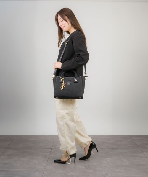 【Jolie Joli/ジョリージョリ】デニム 前後あおりポケット付き2WAYﾊﾞｯｸﾞ（ショルダーバッグ）｜Jolie Joli（ジョリージョリ）