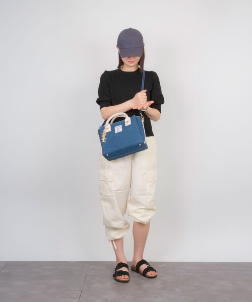 【Jolie Joli/ジョリージョリ】デニム 前後あおりポケット付き2WAYﾊﾞｯｸﾞ（ショルダーバッグ）｜Jolie Joli（ジョリージョリ）