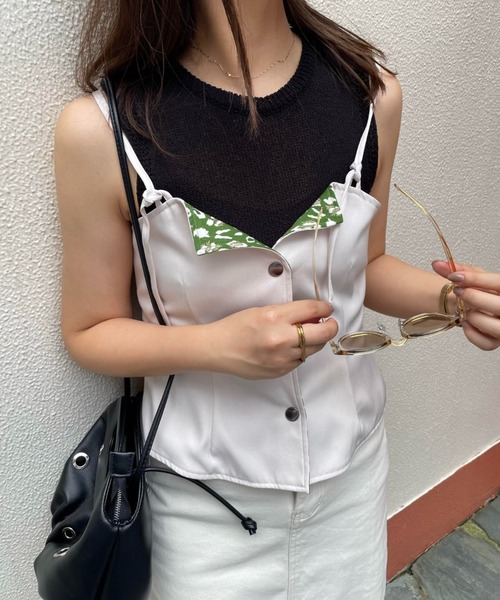 【セール】リバーシブルビスチェ《洗濯機で洗える/セットアップ対応》（キャミソール）｜ENIM BY VICKY（エニムバイビッキー）