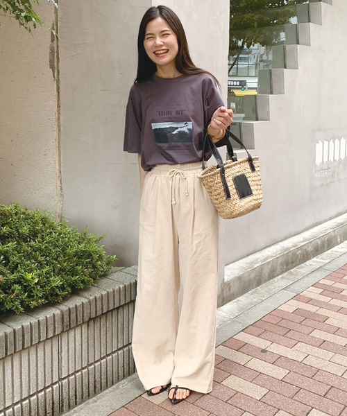 CORNERS（コーナーズ）の「リネンライクワイドパンツ（その他パンツ・レディース・カーキ/ブラック/ベージュ・M）」の17枚目の写真