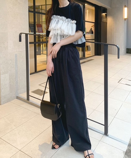 CORNERS（コーナーズ）の「リネンライクワイドパンツ（その他パンツ・レディース・カーキ/ブラック/ベージュ・M）」の9枚目の写真