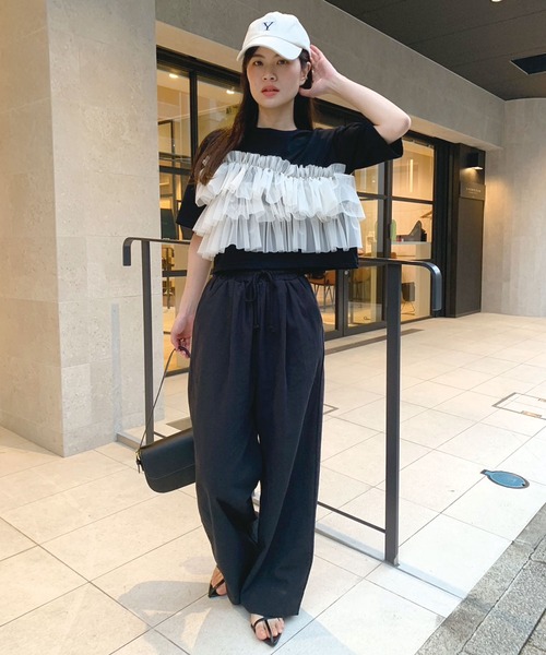 CORNERS（コーナーズ）の「リネンライクワイドパンツ（その他パンツ・レディース・カーキ/ブラック/ベージュ・M）」の11枚目の写真