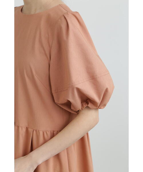 JILL STUART（ジルスチュアート）の「◆リネンタイプライターギャザーワンピース（ワンピース・レディース・ブラック/オレンジ・4/2）」の12枚目の写真