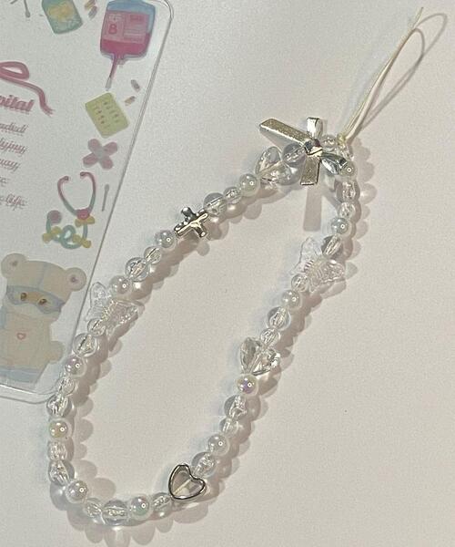 WEGO(ウィゴー)の「WEGO/パールストラップ(スマホグッズ・レディース・ホワイト/ピンク・FREE)」の2枚目の写真