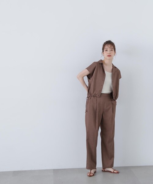 N.（N. Natural Beauty Basic）（エヌエヌナチュラルビューティーベーシック）の「◆カイキンシャツ麻調セットアップ（セットアップ・レディース・ブルー/グレイッシュベージュ/ブラウン・SMALL/MEDIUM）」の15枚目の写真