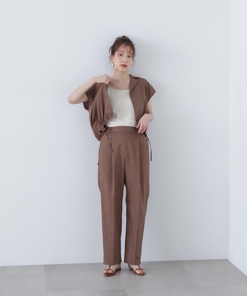 N.（N. Natural Beauty Basic）（エヌエヌナチュラルビューティーベーシック）の「◆カイキンシャツ麻調セットアップ（セットアップ・レディース・ブルー/グレイッシュベージュ/ブラウン・SMALL/MEDIUM）」の16枚目の写真