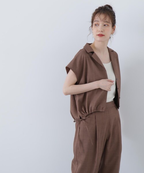 N.（N. Natural Beauty Basic）（エヌエヌナチュラルビューティーベーシック）の「◆カイキンシャツ麻調セットアップ（セットアップ・レディース・ブルー/グレイッシュベージュ/ブラウン・SMALL/MEDIUM）」の19枚目の写真