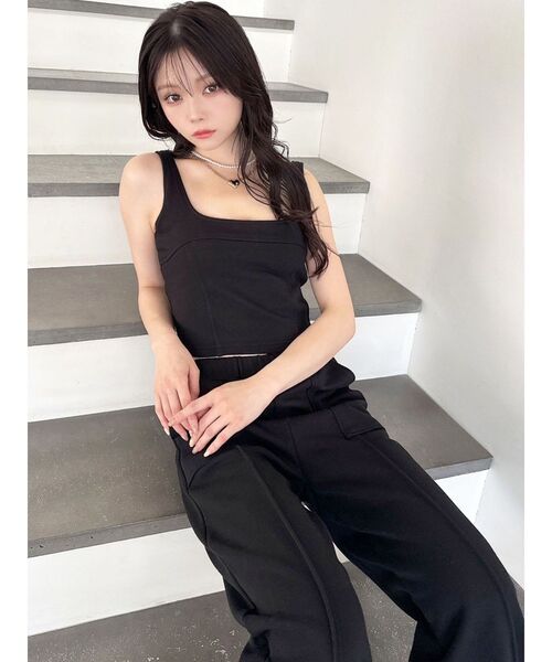 RESEXXY（リゼクシー）の「スウェットコルセットトップス【セットアップ着用可能】（タンクトップ・レディース・ライトグレー/ブラック/チャコールグレー・FREE）」の21枚目の写真