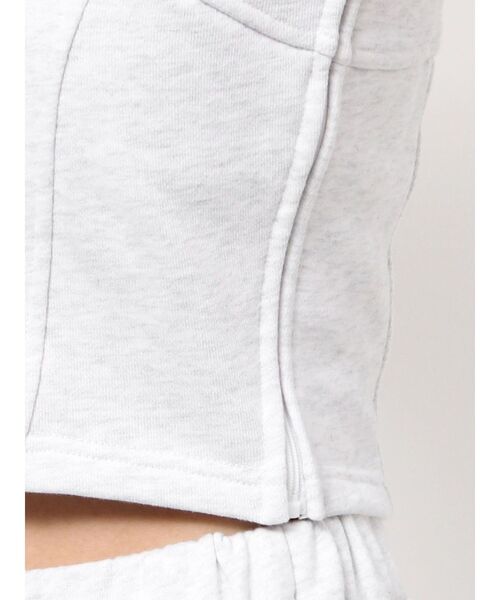 RESEXXY（リゼクシー）の「スウェットコルセットトップス【セットアップ着用可能】（タンクトップ・レディース・ライトグレー/ブラック/チャコールグレー・FREE）」の4枚目の写真