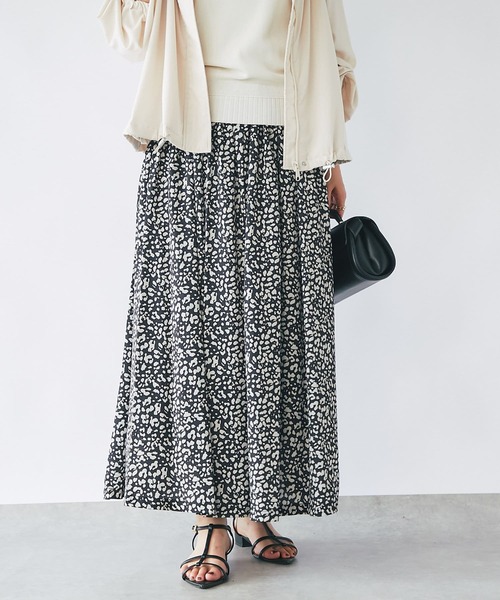 un dix cors(アンディコール)の「レオパードフレアスカート(スカート・レディース・アイボリー/ブラック・FREE)」の1枚目の写真