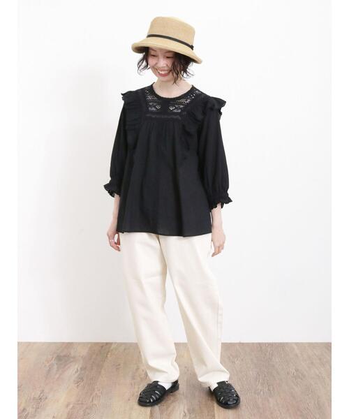 Samansa Mos2(サマンサ モスモス)の「肩フリルレースブラウス(シャツ/ブラウス・レディース・オフホワイト/ブラック/ベージュ・F)」の14枚目の写真