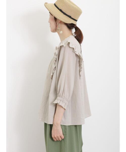 Samansa Mos2(サマンサ モスモス)の「肩フリルレースブラウス(シャツ/ブラウス・レディース・オフホワイト/ブラック/ベージュ・F)」の16枚目の写真