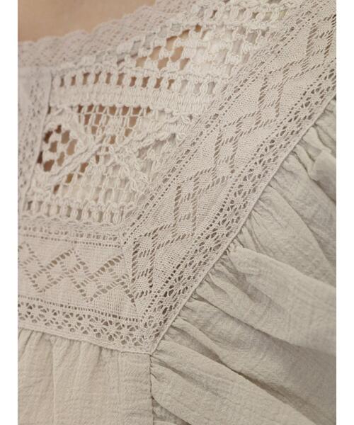 Samansa Mos2(サマンサ モスモス)の「肩フリルレースブラウス(シャツ/ブラウス・レディース・オフホワイト/ブラック/ベージュ・F)」の11枚目の写真