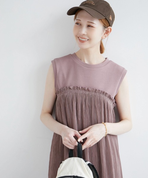 ROPE' PICNIC（ロペピクニック）の「プリーツワンピース（ワンピース・レディース・ブラウン/ベージュ/チャコールグレー・38）」の3枚目の写真