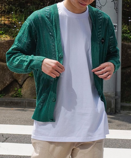 TCSS（ティーシーエスエス）の「CARDIGAN/Critical Slide(クリティカルスライド)TCSSワンポイントブランドロゴサマーニットメッシュカーディガン（カーディガン/ボレロ・メンズ・グリーン/ブラック/イエロー/インディゴブルー・MEDIUM/LARGE/X-LARGE）」の19枚目の写真