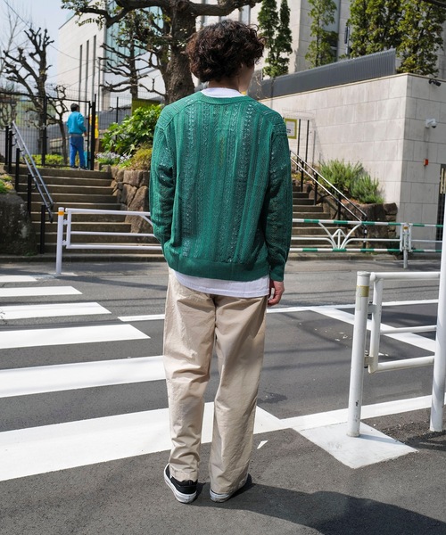TCSS（ティーシーエスエス）の「CARDIGAN/Critical Slide(クリティカルスライド)TCSSワンポイントブランドロゴサマーニットメッシュカーディガン（カーディガン/ボレロ・メンズ・グリーン/ブラック/イエロー/インディゴブルー・MEDIUM/LARGE/X-LARGE）」の15枚目の写真