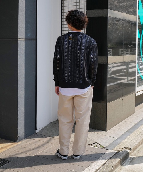 TCSS（ティーシーエスエス）の「CARDIGAN/Critical Slide(クリティカルスライド)TCSSワンポイントブランドロゴサマーニットメッシュカーディガン（カーディガン/ボレロ・メンズ・グリーン/ブラック/イエロー/インディゴブルー・MEDIUM/LARGE/X-LARGE）」の5枚目の写真