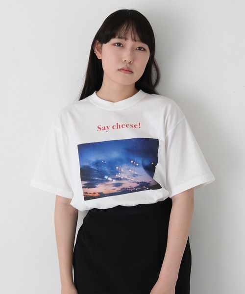 UNIT CHEST（ユニットチェスト）の「【UNIT CHEST】unique unisex T-shirt　Say Cheese！ by相武えつ子（Tシャツ/カットソー・メンズ・ホワイト/ホワイト系その他・L/M/S）」の8枚目の写真