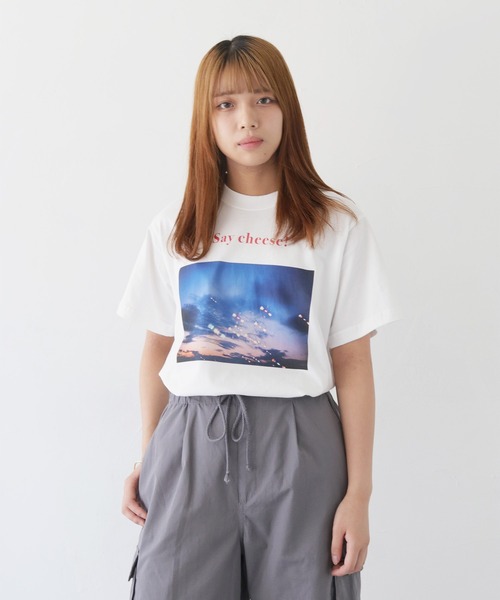 UNIT CHEST（ユニットチェスト）の「【UNIT CHEST】unique unisex T-shirt　Say Cheese！ by相武えつ子（Tシャツ/カットソー・メンズ・ホワイト/ホワイト系その他・L/M/S）」の6枚目の写真