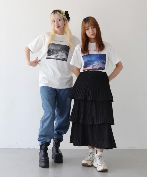 UNIT CHEST（ユニットチェスト）の「【UNIT CHEST】unique unisex T-shirt　Say Cheese！ by相武えつ子（Tシャツ/カットソー・メンズ・ホワイト/ホワイト系その他・L/M/S）」の4枚目の写真