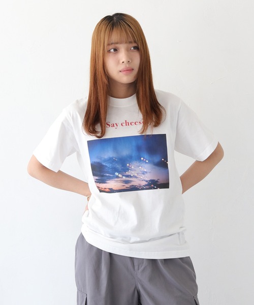 UNIT CHEST（ユニットチェスト）の「【UNIT CHEST】unique unisex T-shirt　Say Cheese！ by相武えつ子（Tシャツ/カットソー・メンズ・ホワイト/ホワイト系その他・L/M/S）」の5枚目の写真