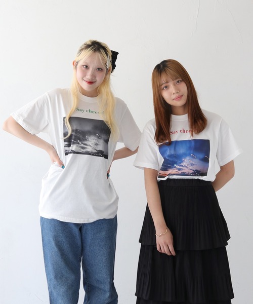 UNIT CHEST（ユニットチェスト）の「【UNIT CHEST】unique unisex T-shirt　Say Cheese！ by相武えつ子（Tシャツ/カットソー・メンズ・ホワイト/ホワイト系その他・L/M/S）」の3枚目の写真