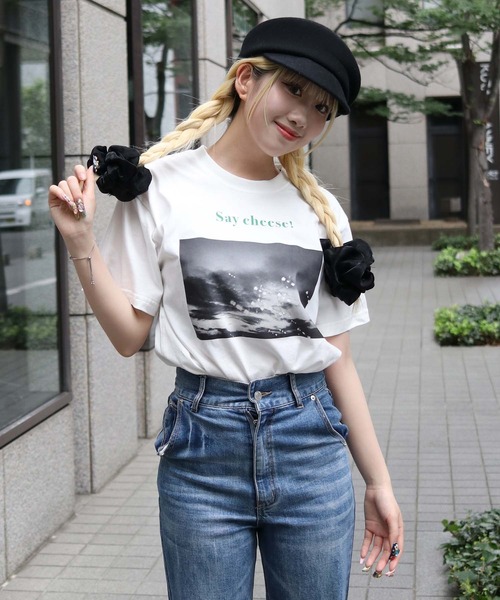 UNIT CHEST（ユニットチェスト）の「【UNIT CHEST】unique unisex T-shirt　Say Cheese！ by相武えつ子（Tシャツ/カットソー・メンズ・ホワイト/ホワイト系その他・L/M/S）」の16枚目の写真