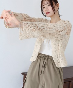 TODAYFUL/トゥデイフル] クロシェ レース ニットシャツ（シャツ