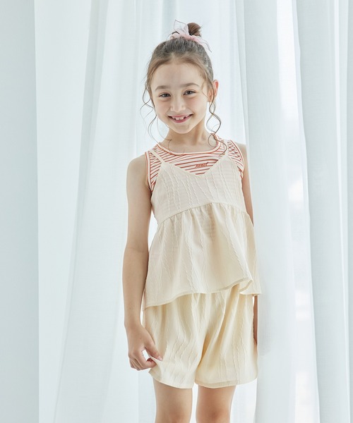 ROPE' PICNIC(ロペピクニック)の「【KIDS】ビスチェ×ショートパンツセット/リンクコーデ(その他パンツ・キッズ・ブラック/キナリ・L/M/S)」の18枚目の写真