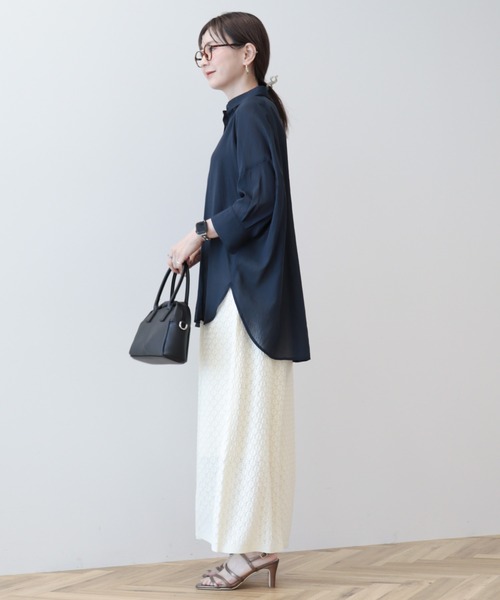 セール】接触冷感5分袖変形ドルマンシアーシャツ（シャツ/ブラウス