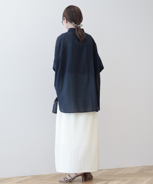 AMERICAN HOLIC(アメリカンホリック)の「接触冷感5分袖変形ドルマンシアーシャツ(シャツ/ブラウス・レディース・オフホワイト/グリーン/ネイビー/サックスブルー・M/L)」の18枚目の写真