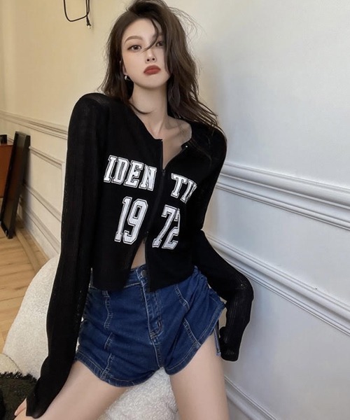 Mayree（メイリー）の「【Mayree】ZIPトップス（カーディガン/ボレロ・レディース・ブラック/ホワイト・SMALL/MEDIUM/LARGE）」の7枚目の写真