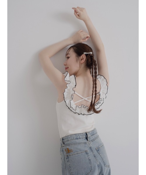 jumelle（ジュメロ）の「frill ribcami top（タンクトップ・レディース・アイボリー・FREE）」の7枚目の写真