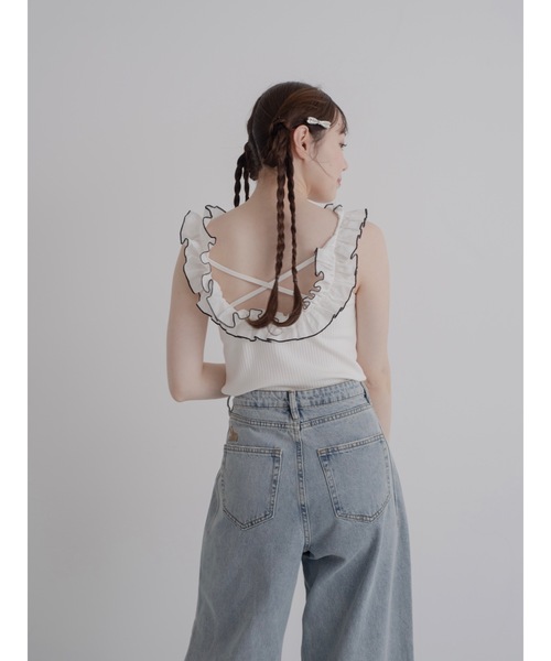 jumelle（ジュメロ）の「frill ribcami top（タンクトップ・レディース・アイボリー・FREE）」の8枚目の写真