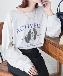 DOGサガラ刺繍×プリントオーバーロンTEE