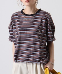 GERRY ワンポイント刺繍 ボーダー 半袖 Tシャツ