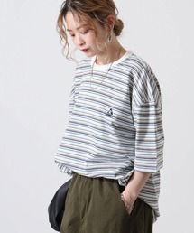 GERRY ワンポイント刺繍 ボーダー 半袖 Tシャツ
