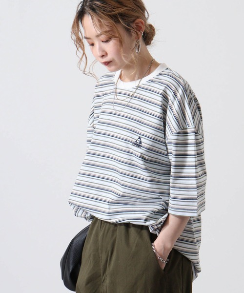 GERRY(ジェリー)の「GERRY ワンポイント刺繍 ボーダー 半袖 Tシャツ(Tシャツ/カットソー・メンズ・サックスブルー/ホワイト/ネイビー・L/M/LL)」の2枚目の写真