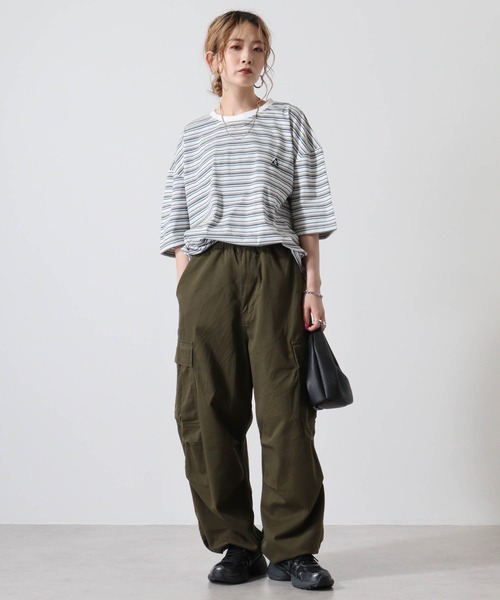 GERRY(ジェリー)の「GERRY ワンポイント刺繍 ボーダー 半袖 Tシャツ(Tシャツ/カットソー・メンズ・サックスブルー/ホワイト/ネイビー・L/M/LL)」の6枚目の写真
