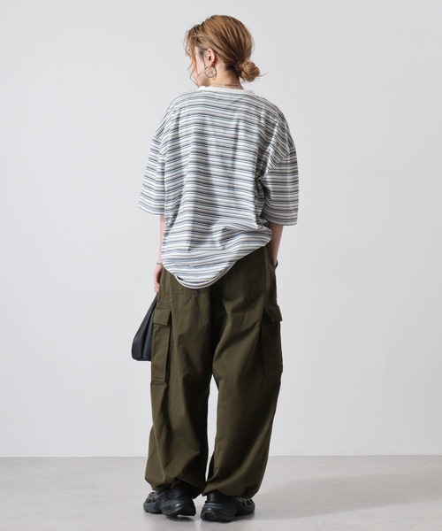 GERRY(ジェリー)の「GERRY ワンポイント刺繍 ボーダー 半袖 Tシャツ(Tシャツ/カットソー・メンズ・サックスブルー/ホワイト/ネイビー・L/M/LL)」の7枚目の写真